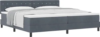 Productafbeelding van vidaXL Boxspringbed met matras, donkergrijs, 200 x 200 cm, fluweel