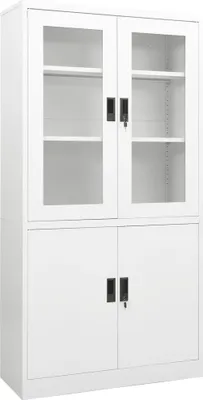 Image de Armoire de bureau blanc 90x40x180 cm acier