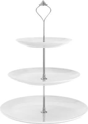 Produktbild von Intirilife Tortenständer aus Porzellan 3 stöckig - Servierständer Etagere für Torten, Muffins, Obst und vieles mehr