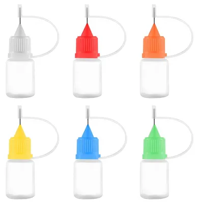 6 Präzisions-Applikatorflaschen mit Nadelspitze, 5 ml
