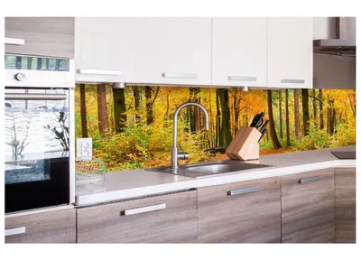 Produktbild von Küchenrückwand Folie selbstklebend HERBSTWALD 260 x 60 cm - Klebefolie - Dekofolie - Spritzschutz für Küche -