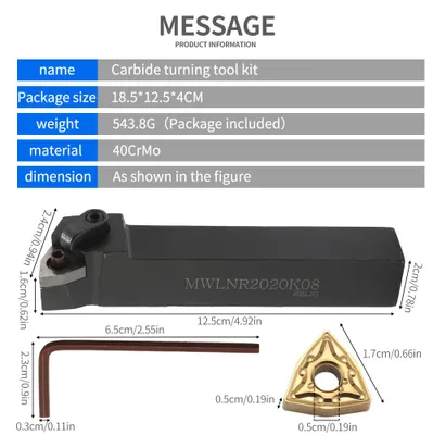 Image de Outils de tournage pour métaux, lot de 10 pièces, outils de coupe CNC, porte-outils pour tour à métaux