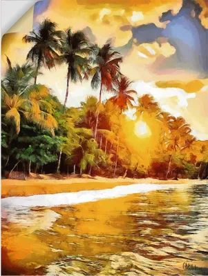 Produktbild von ARTland Wandbild, selbstklebend Sonnenuntergang in den Tropen III Größe: 45x60 cm