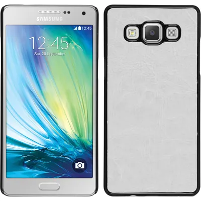 Produktbild von PhoneNatic Case kompatibel mit Samsung Galaxy A7 (A700) - Hülle weiß Lederoptik Hard-case + 2 Schutzfolien