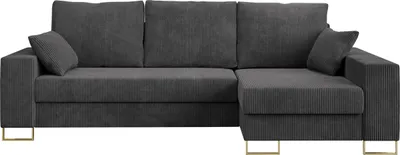 Produktbild von Ecksofa, Bettsofa, L-Form Couch mit Bettkasten - DORIAN-L - Dunkelgrau