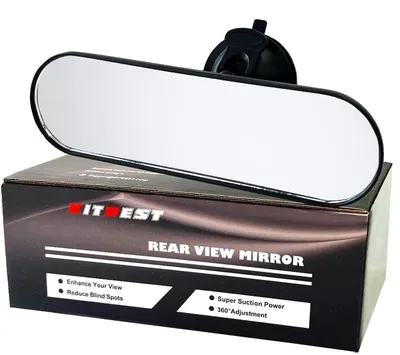 Immagine prodotto di Specchietto retrovisore per auto da interno, con ventosa, dimensioni 220 x 64 mm, grandangolo regolabile, adatto per auto, SUV, furgoni e camion