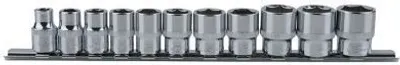Produktbild von KS Tools 918.0608, Steckschlüssel-Satz, 3/8", 11 Kopf/Köpfe, Chrom-Vanadium-Stahl, DIN 3120, ISO 1174, DIN 3124, ISO 2725, 750 g