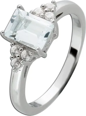 Produktbild von Zirkon Ring Silber 925 weißer Edelstein weiße Zirkonia  20