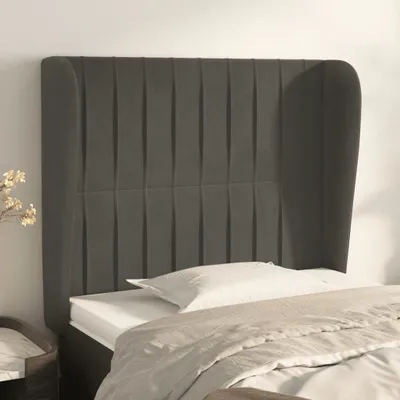Produktbild von The Living Store Kopfteil mit Ohren Dunkelgrau 93x23x118/128 cm Samt