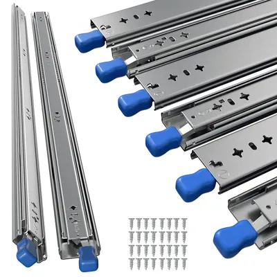 Obrázek produktu pro Robustní výsuv pro těžké zatížení, kolejnice zásuvek, aretace. Výsuv zásuvky, 53 mm, nosnost až 108 kg, 2 kusy, délka 650 mm