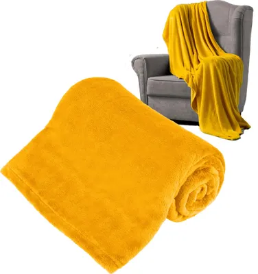 Produktbild von Teesa Fleece-Decke Gelb 150x200 cm - Weich & Warm