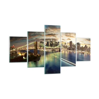 Produktbild von Bilder auf glas - Amerika Architektur New York - 125x70cm - Glasbilder - Wandbilder - Kunstdruck - zum Aufhängen bereit - Wanddekoration aus Glas - Glas Bilder - Wandbild auf Glas - GEA125x70-0226