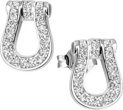 Produktbild von Paar Ohrstecker mit 38 Zirkonia weiß 925 Silber rhodiniert Ohrringe Ohrschmuck