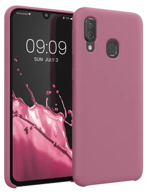 Produktbild von kwmobile Handyhülle für Samsung Galaxy A40 Hülle - Case Silikon - Kabelloses Laden - Schutzhülle Cover in Dark Rose