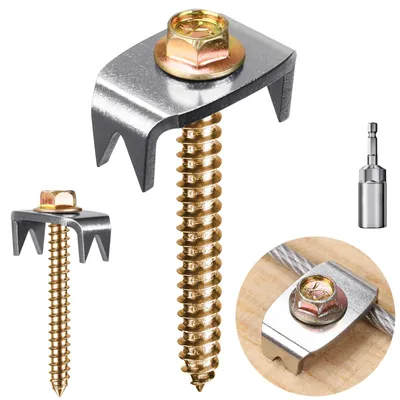 Zaunklammern für Drahtzäune, 200 Stück, Edelstahl, U-förmig