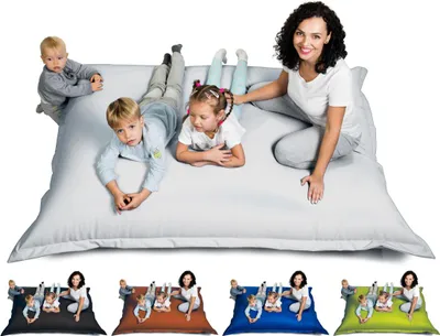 Produktbild von sunnypillow XXL Sitzsack Sitzkissen aus Kunstleder Outdoor & Indoor 180 x 145 cm mit 380L Styropor Füllung Sessel für Kinder & Erwachsene Sofa Beanbag viele Farben und Größen zur Auswahl Weiss