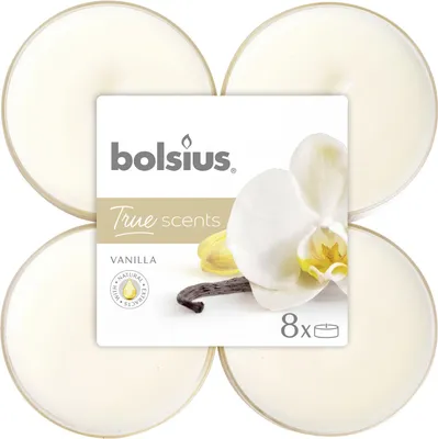 Produktbild von Bolsius Duftteelichter Maxi Vanille, Höhe 1,17 cm, Ø 4,5 cm, 6er Pack