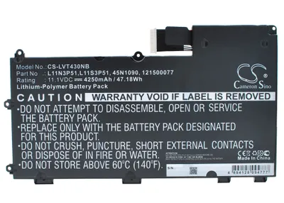 Image de Batterie pour Thinkpad T430u (eq. L11N3P51), 4250mAh