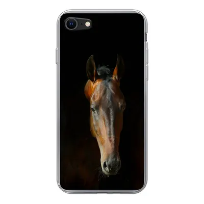 Produktbild von MuchoWow® Handyhülle Schutzhülle Hülle für iPhone 7 Pferde - Tiere - Braun Silikon Softcase Handy Hülle - Kartenhalter