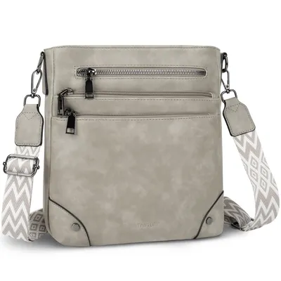 Produktbild von Umhängetasche Damen Mittelgroß Schultertasche Mehrere Taschen Crossbody Bag Mit Verstellbarem Gurt für Schule Arbeit Reisen