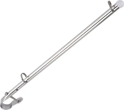 Image de Mât de drapeau de 40 cm (15,7 pouces), en acier inoxydable, pour bateaux et yachts. Accessoires de fixation pour rails