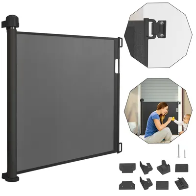 Image de ROSEJANE : Barrière de sécurité extensible pour portes, jusqu'à 180 cm, idéale pour protéger les bébés et les animaux domestiques, barrière de sécurité pour portes et passages, couleur noire