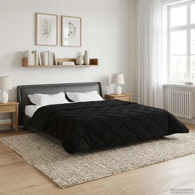 Produktbild von Winterbettdecke Gepolstert Schwarz 200 x 220 cm - Bettdecken DE1072