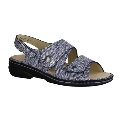 Produktbild von Finn Comfort Milos bequeme Damen Sandale, Bianco, Leder, lose Einlagen - Damenschuhe Sandale bequem / lose Einlage, Blau, leder (words)