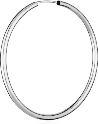 Produktbild von Einzel 585 Weißgold Creole Ohrring Ohrschmuck 1,9mm Rund Goldohrring 40mm 9046