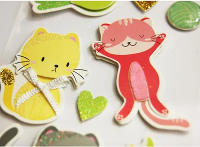 Produktbild von Aufkleber mit Glitter - Verspielte Katzen