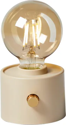 Produktbild von Vintage Akku Glühbirne Edison LED Tischlampe USB-C dimmbar mit Drehschalter – moderne Dekoration Beige
