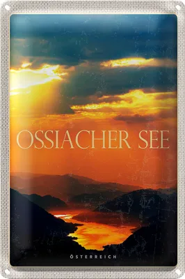 Produktbild von Blechschild Reise 40x30cm Ossiacher See Natur Sonnenuntergang