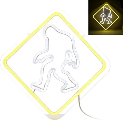 Produktbild von Bigfoot Wandlampe Neon – LED Leuchte, dimmbar, Acryl LED Licht, USB Stromversorgung, ideal für Haus, Büro, Partys und Geschenk