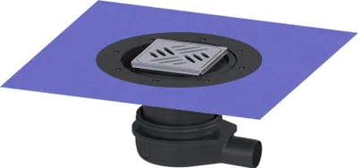 Productafbeelding van Kessel vloerafvoer, ultradun, 79 DN 50, Variofix, designrooster Kessel, 1 stuk.