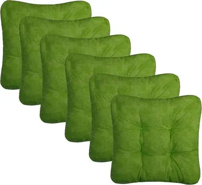 Produktbild von Kissen-Sitzset, Sitzkissen, dekoratives Kissen, Sitzkissen-Set, 6er-Set, Grün