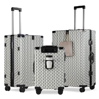 Produktbild von HOMELUX Trolleyset Größe M, L, XL Reisekoffer Alu-Rahmen ABS & TSA Schloss 3 tlg. Trolley Hartschalen koffer Set 2401 Weiß