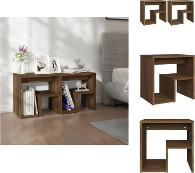 Produktbild von vidaXL Nachttische 2 Stk. Braun Eichen-Optik 40x30x40 cm Holzwerkstoff -  Nachttische
