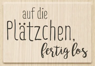 Produktbild von HEYDA Stempel Weihnachten Auf die Plätzchen Holz matt lackiert