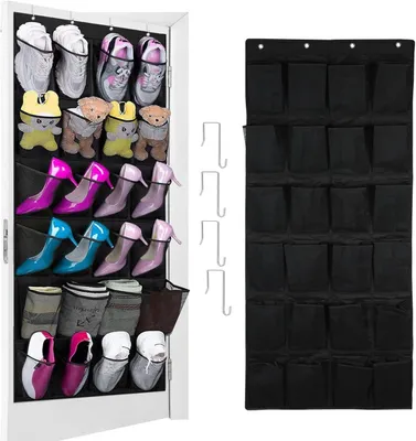 Produktbild von Hängendes Schuhregal 24 Fächer, Faltbarer Organizer, Mit Metallhaken, Für Schuhe