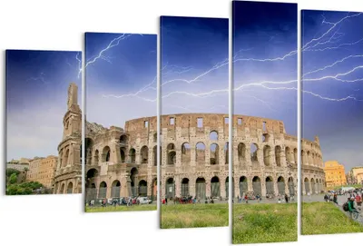 Produktbild von Bild auf Leinwand - Leinwandbild - Italien Architektur Kolosseum Tourismus - 150x100cm - Wand Bild - Wanddeko - Leinwanddruck - Bilder - Kunstdruck - Leinwand bilder - Wandkunst - EG150x100-2505