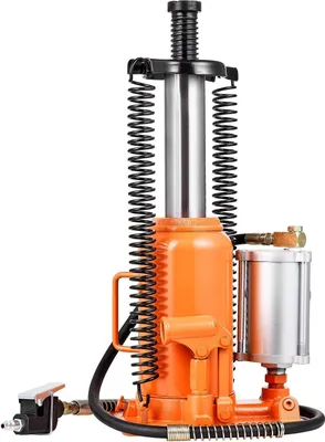 Produktbild von Air Hydraulic Bottle Jack, 20 Ton (44092 lbs) Capacity, 260-495 mm Lifting Range, Pneumatic/Manual Heavy Duty Welded Bottle Jack with Pump for SUV, Pickup, Truck, RV, Car Auto Repair, Orange