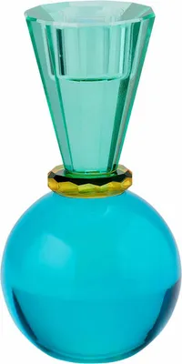 Produktbild von Gift Company Kerzenhalter Sari Kugel Konus, Kerzenständer, Kristallglas, Grün, Blau, 13.5 cm, 1093801008