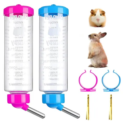 Imagen del producto de Bebedero para conejo - Con soporte - 250 ml - Juego de 2 - Para jaula de roedores