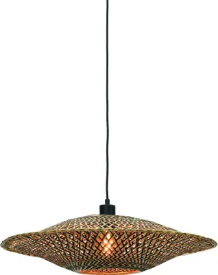 Image de GOOD&MOJO - Lampe à suspendre Bali - Bambou/noir - Ø60cm Lampe à suspendre - Lampe de table à manger - Lampe de salon - Lampe de chambre à coucher - Salon