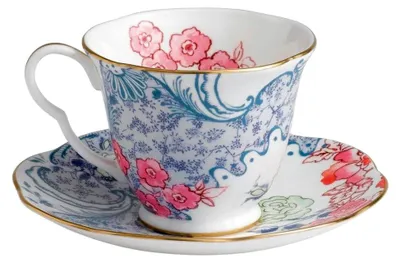 Produktbild von Tasse & Untertasse 0,2l - blau-pink