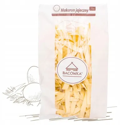 Zdjęcie produktu dla Makaron jajeczny wstążka szeroka 250g Bacówka