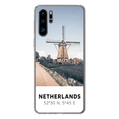 Produktbild von MuchoWow® Handyhülle Schutzhülle Hülle für Huawei P30 Pro Niederlande - Mühle - Wiese Silikon Softcase Handy Hülle - Schutzdeckel