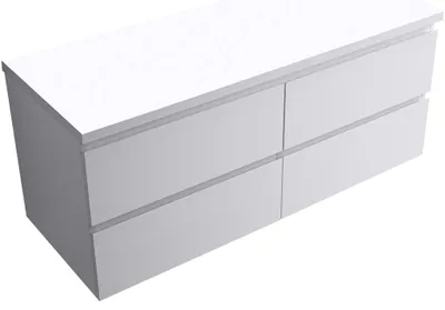 Produktbild von CERANO - Badezimmerschrank Carole + Waschtischunterbau Navira Pro - 36 mm - mattweiß - 160x51,6x46 cm