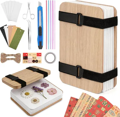 Produktbild von Blumenpresse, professionelles Blumenpress-Set, Set zur Konservierung von Blumen, 6 Schichten, Blumenpressen-Set für Erwachsene, Kinder