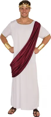 Produktbild von Bristol Novelty - "Augustus Caesar" Kostüm - Herren BN6053 (Standardgröße) (Weiß/Weinrot/Gold)